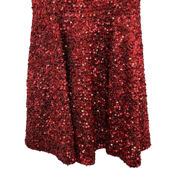 Alyce Paris 3116 A-Line Spaghetti Strap Sequin Short Dress Red Size 12 New - Picture 5 of 11